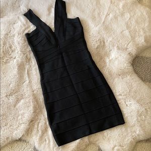 BEBE Small black body con dress
